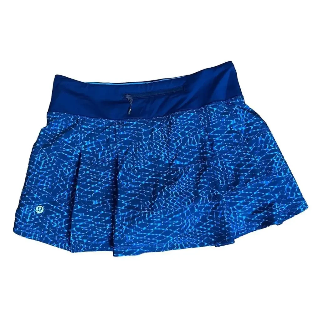 Lululemon Pace Rival Skirt II Samba Snake Hero Blue Size 4